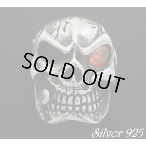 画像: レッドジルコニア入りギャングスカル　コンチョ　直径　25mm