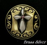 画像: クロスガーディアンコンチョ　Brass×Silver925　直径　22mm