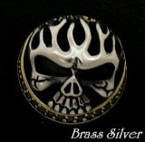 画像: ファイヤースカルコンチョ　Brass×Silver925　直径　22mm