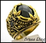 画像: Brassユリ留めカットオニキスリング