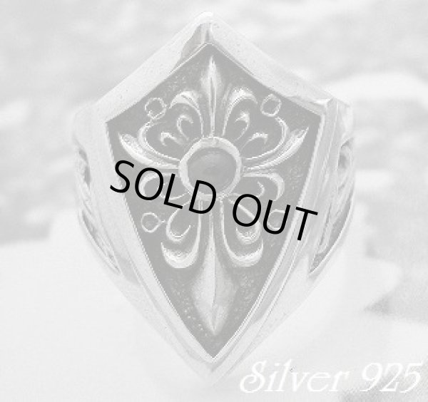 画像1: オニキス付シールドクロスリング