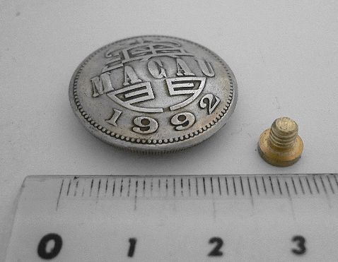 画像: マカオ１パタカ　コインコンチョ　直径25mm