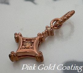 画像1: ピンクゴールドコートシルバーペンダント
