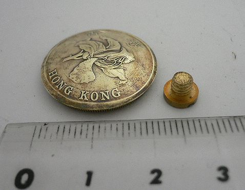 画像: 香港５０セントa　コインコンチョ　直径22mm