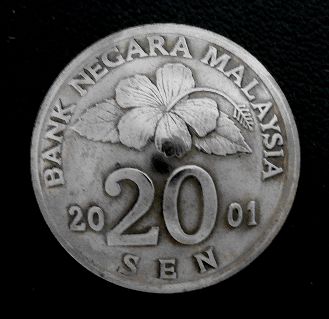 画像1: マレーシア２０センa　コインコンチョ　直径24mm