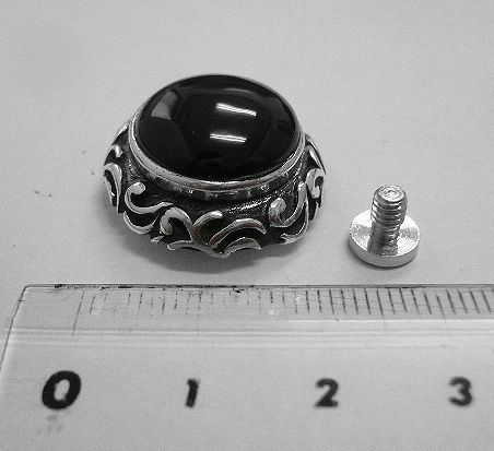 画像: サイドアラベスクオニキス　コンチョ　直径　22mm 