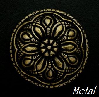 画像1: 家紋風メタルコンチョ真鍮色　直径　31mm