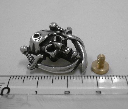 画像: アサシンスカルメタルコンチョ　直径　25mm×22mm 