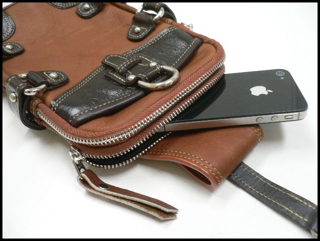 画像: 牛革Wポケットメディスンバッグ　茶