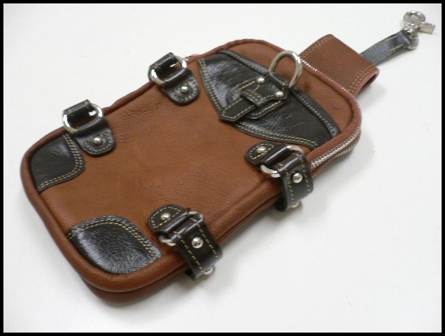 画像: 牛革Wポケットメディスンバッグ　茶