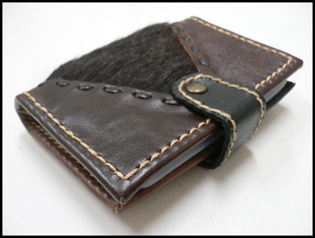 画像: 牛革×本ハラコmixカードケース