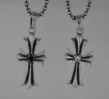 画像: ジルコニア付クロス　ペアペンダント