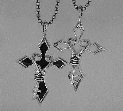 画像: ハートキーハンギングクロス　ペアペンダント