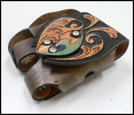 画像: 牛革トライバルカービング　タバコライターケース