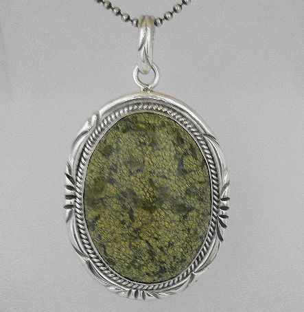 画像: グリーンターコイズBIGオーバルペンダント