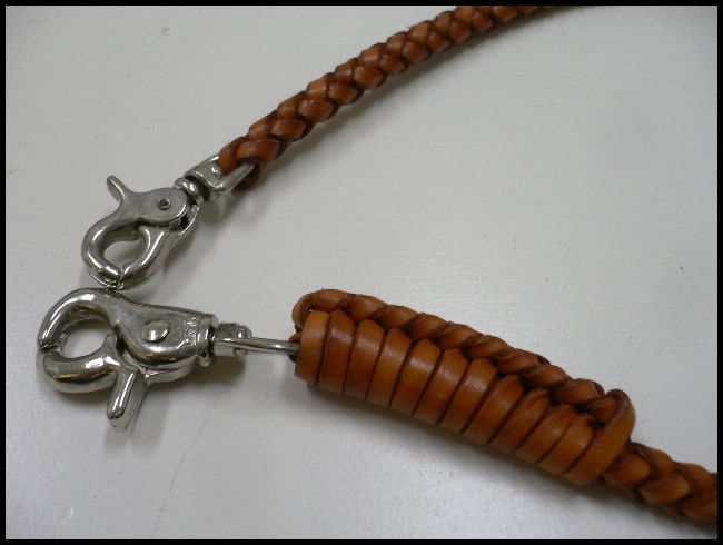 画像: 牛革ウォレットロープ茶　フリンジ無タイプ