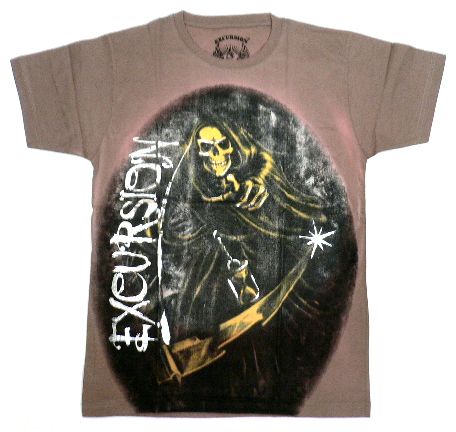 画像1: 【アウトレット】EXCURSION死神スカルプリントTシャツ　Ｍサイズ