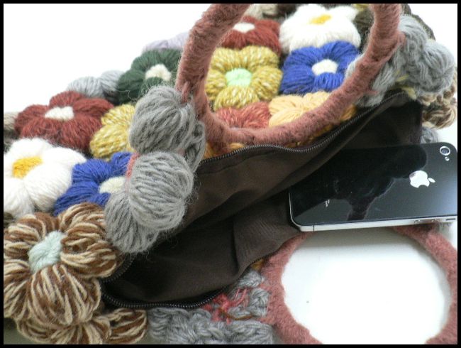 画像: 手編みウールハンドバッグ