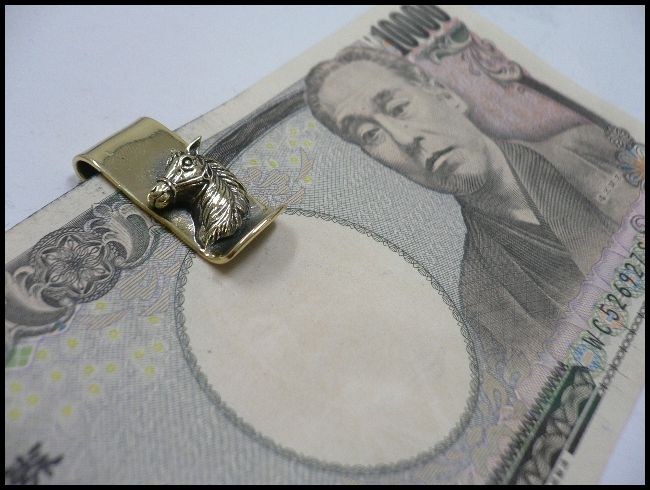 画像: ブラス製　ホース マネークリップ