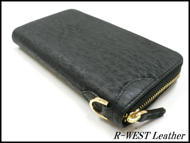 画像: 牛革サメ革風レザーウォレット　ファスナータイプ