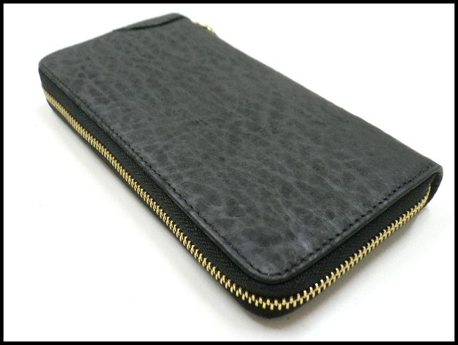 画像: 牛革サメ革風レザーウォレット　ファスナータイプ