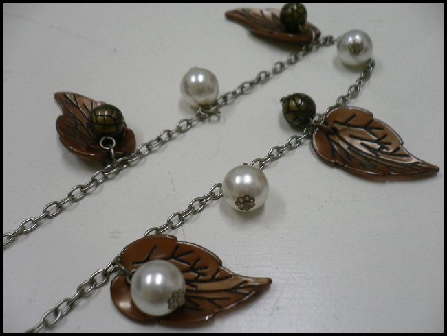 画像: リーフチャーム付メタルウォレットチェーン 