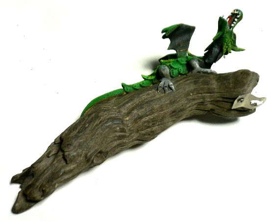 画像: 木製ドラゴン×天然木オブジェ　訳あり品　