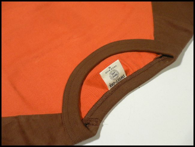 画像: 【アウトレット】SWEET-ORRラグラン Tシャツ　オレンジ×茶　Mサイズ