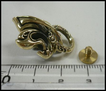 画像: Brass百合の紋章型 ドロップハンドル 