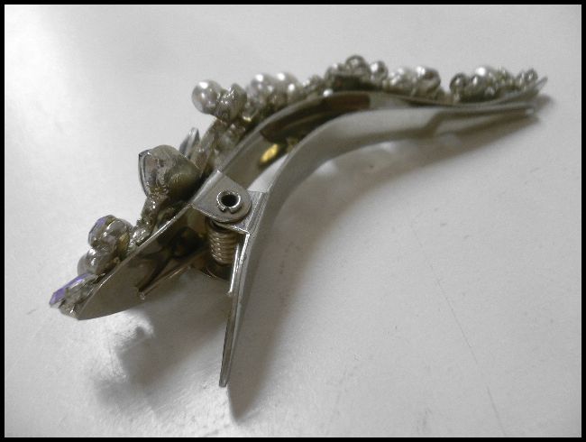 画像: ラインストーン ヘアクリップ カーブtypeE