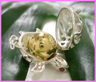 画像: ホヌ バスケット ガムランボール　シンセティックルビー付