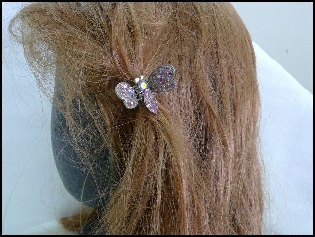 画像: ラインストーン ヘアクリップ とんぼtypeB