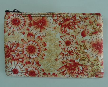 画像: ハワイアン　花模様　コインケース赤