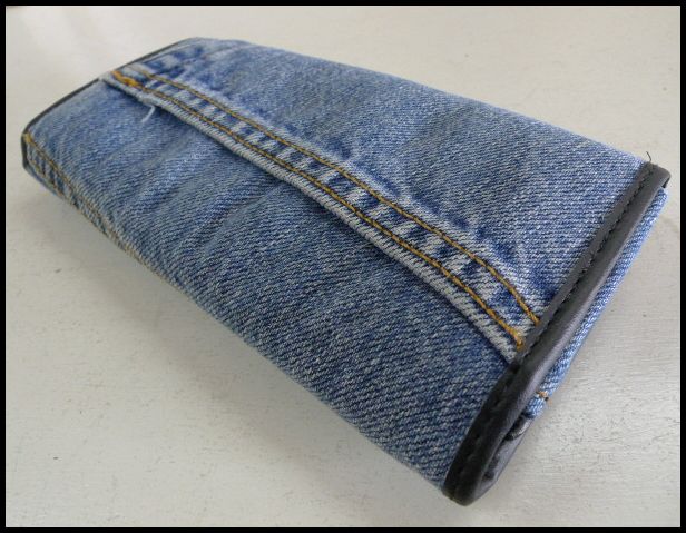 画像: ジーンズリメイクデニム ハンドメイドウォレット 二つ折り