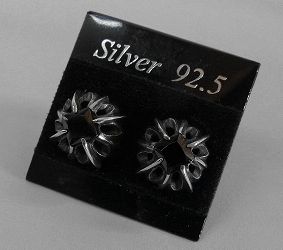 画像: シルバーピアス　オニキス