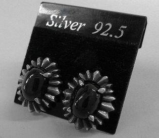 画像: シルバーピアス　ブラックスター