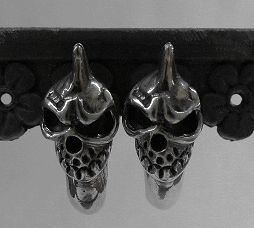 画像: シルバーピアス　モヒカンスカル