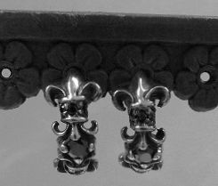 画像: シルバーピアス　ブラックジルコニア付フレア