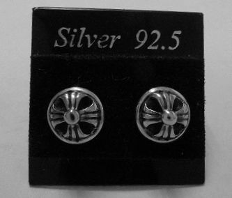 画像: シルバーピアス ラウンドクロス