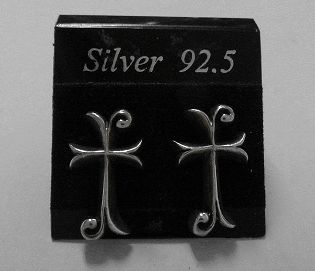 画像: シルバーピアス　アラベスククロス