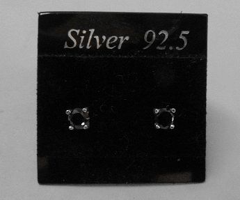 画像: シルバーピアス　ブラックジルコニア3mm