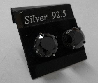 画像: シルバーピアス　ブラックジルコニア付サイドトライバル