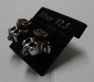 画像: シルバーピアス　ローズスカル