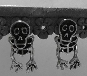 画像: シルバーピアス　コミカルスカル