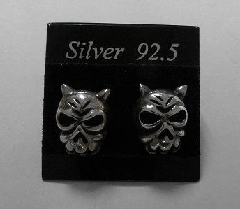 画像: シルバーピアス　鬼スカル