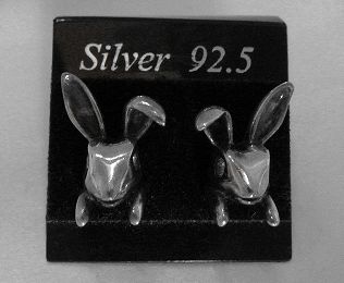 画像: シルバーピアス ジルコニア付ラビット