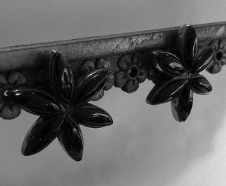 画像: シルバーピアス　お花オニキス