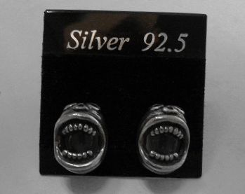 画像: シルバーピアス　水晶　ビッグマウス