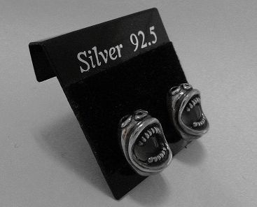 画像: シルバーピアス　水晶　ビッグマウス