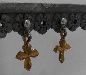 画像: シルバーピアス　ゴールドコート　クロスチャーム